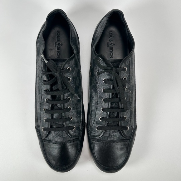 Louis Vuitton Black & Grey Leather Damier Ebene Monogram Sneaker - Picture 5 of 16